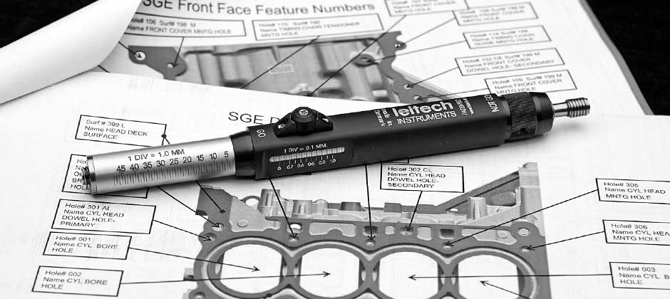 Leitech, gauge on engine drawing